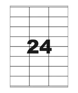 УНИВЕРСАЛНИ ЕТИКЕТИ - 70 mm x 36 mm - 24 броя на А4 лист - PN BR3475 - OUTLET - 100 листа -
