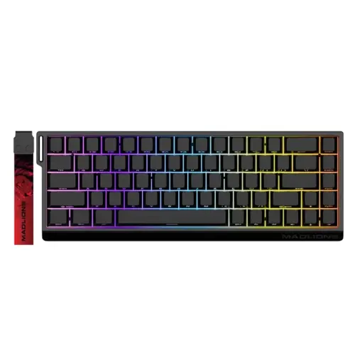 Madlions професионална геймърска механична клавиатура Professional Gaming Mechanical Keyboard MAD 68 PRO - Black 8K Sealed Silver Magnetic