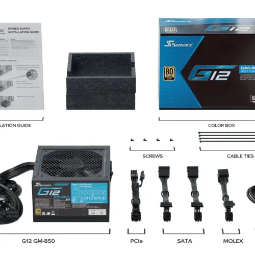 Alternative view of Seasonic Захранване PSU 850W Gold - G12 GM-850