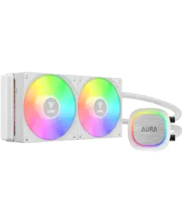 Gamdias водно охлаждане Water Cooling 240mm - AURA GL240 v2 White aRGB