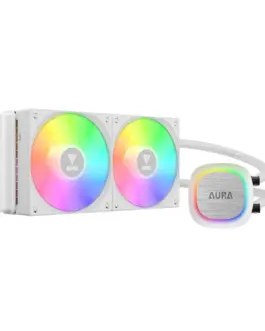 Gamdias водно охлаждане Water Cooling 240mm - AURA GL240 v2 White aRGB