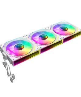 Gamemax Комплект вентилатори Fan Pack 3-in-1 3x120mm - FN12A-S3I White Daisy-Chain Addressable