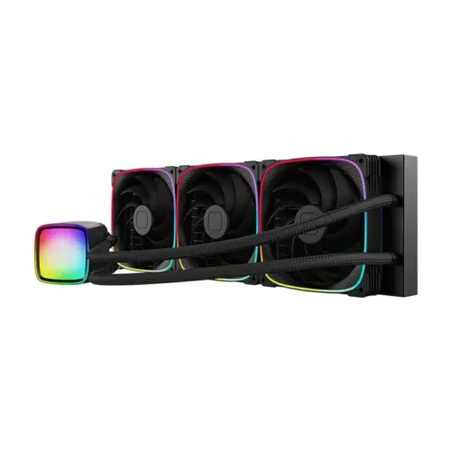 Alternative view of Geometric Future водно охлаждане Water Cooling - Eskimo Pro 420 Black - Addressable RGB, LGA1851/AM5