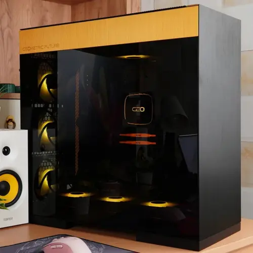 Alternative view of Geometric Future кутия Case EATX - Model 8 Dharma Black/Gold