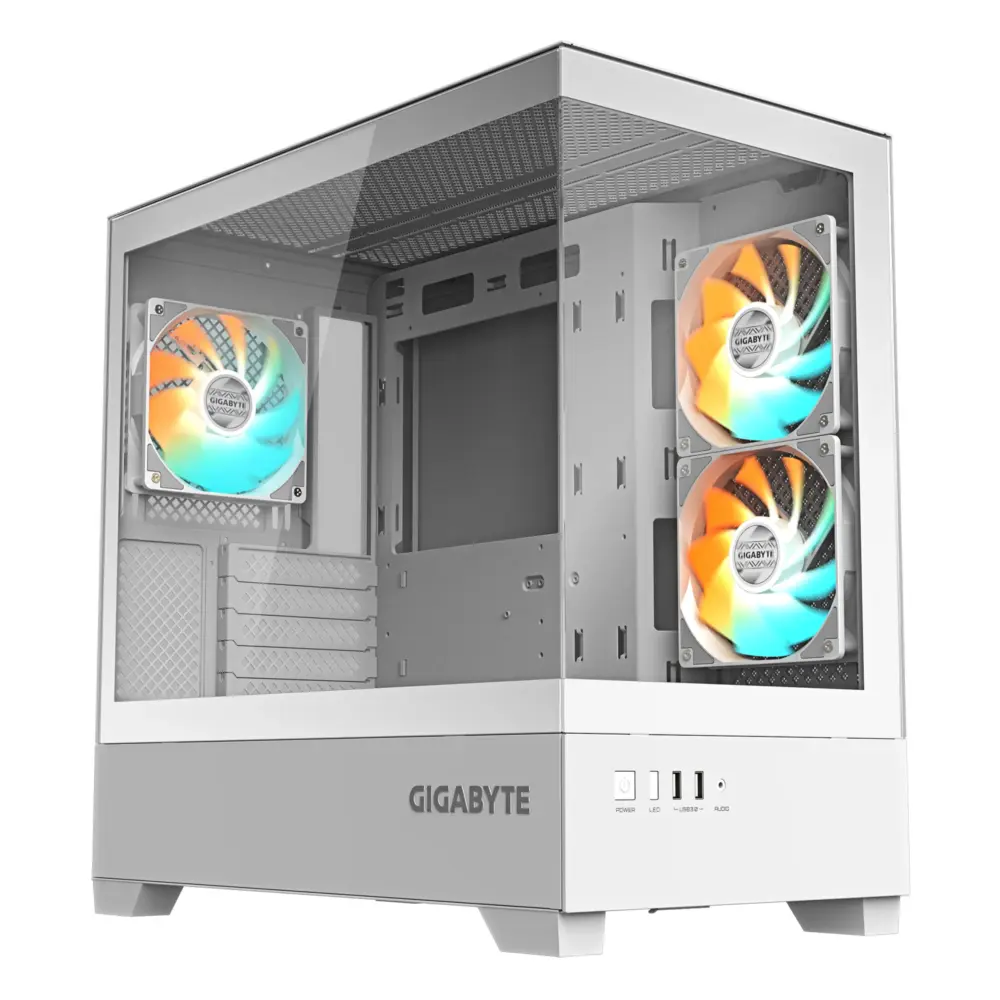 Кутия за компютър GIGABYTE C201 PANORAMIC ICE + 3 ARGB Вентилатора