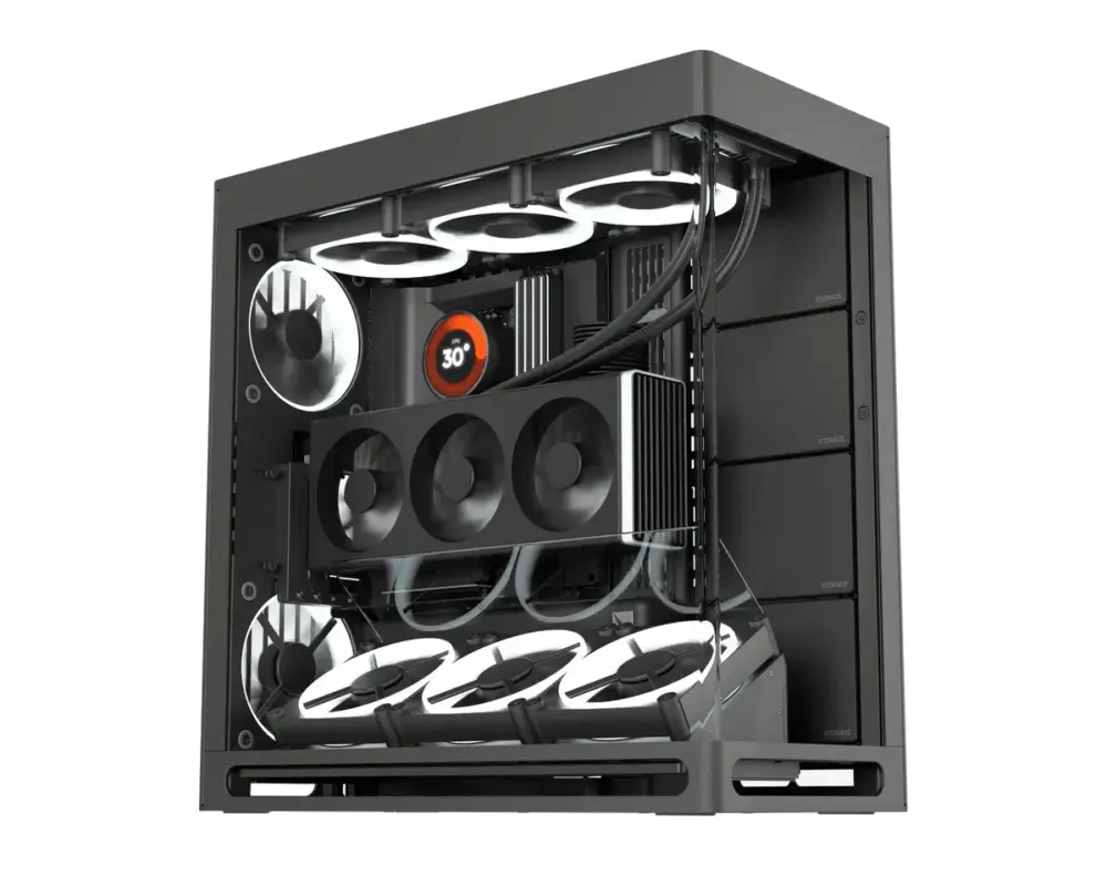 HAVN кутия Case E-ATX - HS 420 VGPU Edition Black - PCIe Gen 5 riser included