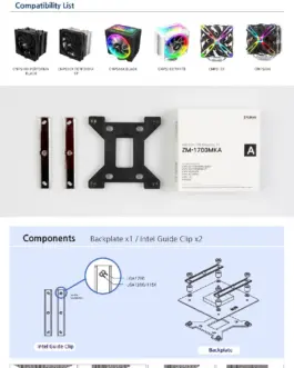 Alternative view of Zalman Mounting Kit LGA1700 TYPE-A for CNPS10x/16x/17x/20x - ZM1700-MKA