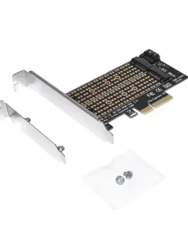 Makki Адаптер M2 SSD NVMe+SATA (M-key+B-key) to PCI Express 3.0 4x adapter -