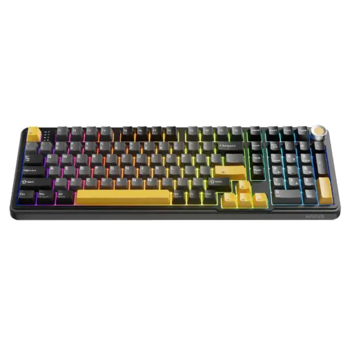 Alternative view of Marvo безжична механична геймърска клавиатура Wireless Gaming Mechanical keyboard Titan 98 - KG986W Black - Banana Crystal [Linear]