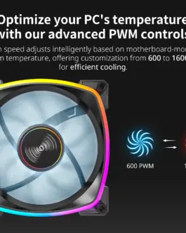 Alternative view of Montech вентилатор AX140 PWM, Fan 140mm, ARGB, Black