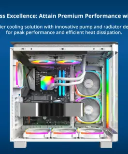 Alternative view of Montech водно охлаждане Hyper Flow ARGB 240, CPU Liquid Cooler, White