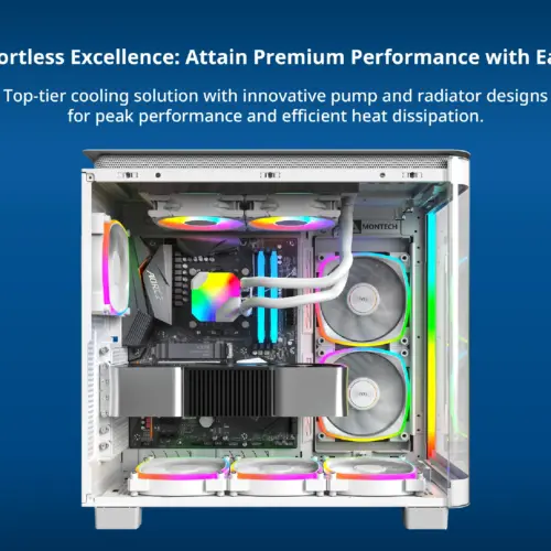 Alternative view of Montech водно охлаждане Hyper Flow ARGB 240, CPU Liquid Cooler, White