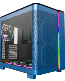Alternative view of Montech кутия KING 95 Pro, Dual Chamber Mid-tower Case, 6 ARGB Fans, 2 Front Panels, Prussian Blue