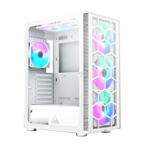 Montech кутия X3 GLASS Mid-tower Case TG 6 fixed RGB Fans White