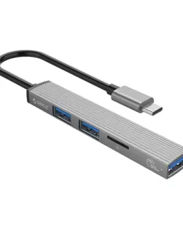 Orico хъб USB3.0/2.0 HUB 3 port + card reader TYPE C Aluminum - AH-12F-GY