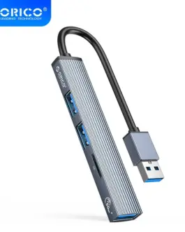 Orico хъб USB3.0/2.0 HUB 3 port + card reader Aluminum - AH-A12F-GY