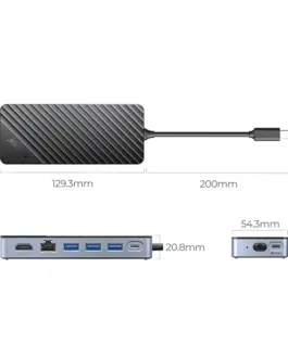 Orico докинг станция Portable Docking station M.2 SATA/NVMe - HDMI USB3.2-A x 1 USB-C (10Gbps) x 1USB-C (PD100W) USB2.0-A x 2 LAN -