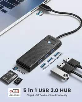 Alternative view of Orico хъб USB3.1 HUB Type-C - 3 x USB3.0, SD, TF - PAPW3AT-C3-015-BK