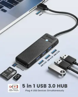Alternative view of Orico хъб USB3.0 HUB - 3 x USB3.0, SD, TF - PAPW3AT-U3-015-BK