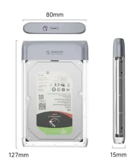 Alternative view of Orico външна кутия за диск Storage - Case - 2.5 inch 5Gbps USB-C Transparent - TX25C3-GY-BP