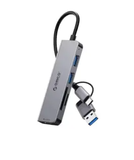 Orico хъб HUB USB-C/A 4 port - USB3.0 x 1 SD/TF x 2 USB2.0 x 2 USB-C x 2 Aluminium -