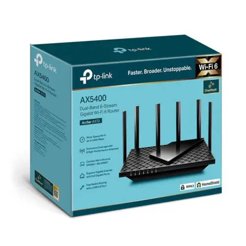 Alternative view of Двулентов Gigabit Wi-Fi 6 рутер TP-Link Archer AX72 AX5400