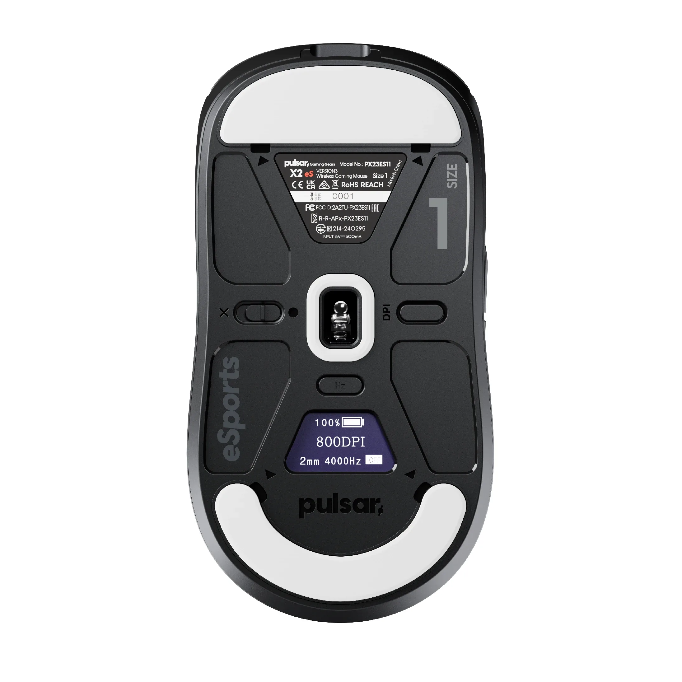 Pulsar професионална геймърска мишка Wireless Gaming Mouse X2 v3 eS Size1 Black 8K, OLED Display, Tournament Edition - Image 98