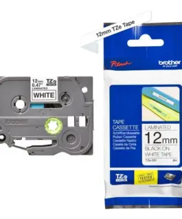 ЛЕНТА ЗА ЕТИКЕТНИ ПРИНТЕРИ BROTHER ТИП TZ - 12 mm x 800 m - BLACK ON WHITE TAPE - PN TZE231