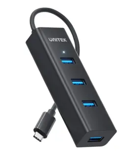 Unitek хъб HUB USB-C 4 port - 4 x USB3.0 Black - Y-3089Z01