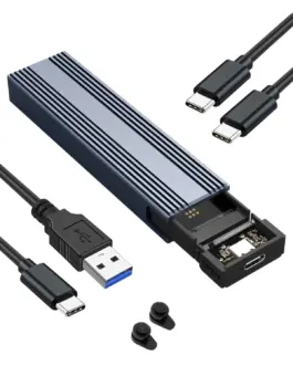 Alternative view of VCom външна кутия за диск Storage Case - M.2 NVMe M/B key - 10Gbps USB3.1 Type-C/A - CU850N