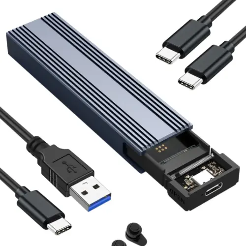 Alternative view of VCom външна кутия за диск Storage Case - M.2 NVMe M/B key - 10Gbps USB3.1 Type-C/A - CU850N