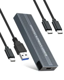 VCom външна кутия за диск Storage Case - M.2 NVMe/SATA/NGFF M/B key - 10Gbps USB3.1 Type-C/A -