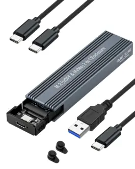 Alternative view of VCom външна кутия за диск Storage Case - M.2 NVMe/SATA/NGFF M/B key - 10Gbps USB3.1 Type-C/A - CU850SN