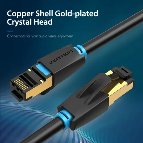 Vention Кабел LAN SFTP Cat.8 Patch Cable – 0.5M Black 40Gbps –
