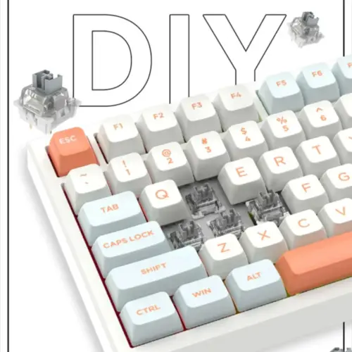 VGN професионална геймърска механична клавиатура Professional Gaming Mechanical Keyboard N75 RGB Jelly Orange – Power Purple Switches