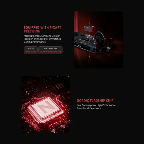 Alternative view of VXE професионална геймърска мишка Wireless Gaming Mouse MAD R 8K SET - Omron Optical Microswitches, Black