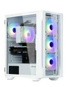 Alternative view of Zalman кутия Case ATX - I3 NEO TG White - aRGB, Tempered Glass