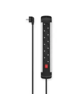 HAMA Алуминиев Разклонител 6-гнезда превключвател стенен монтаж 3