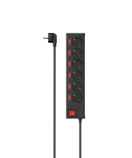 HAMA Разклонител 6 гнезда 1.4 м - индивидуално превключване