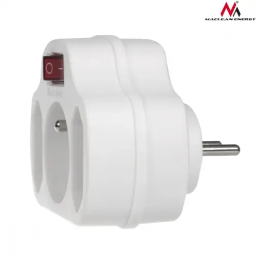 Alternative view of Maclean Current triple socket with a switch Energy MCE142