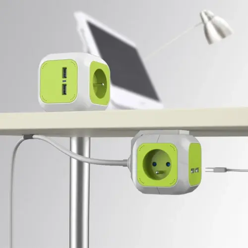 Alternative view of GreenBlue MagicCube quad current socket, 2 usb inputs 1,4m GB118
