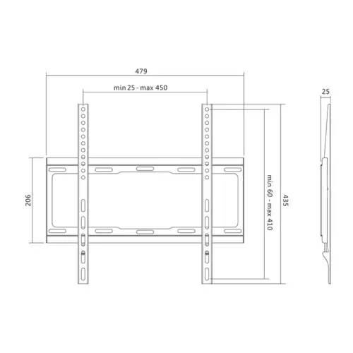 Alternative view of LogiLink TV wall mount, fix, 32-55, max.40kg