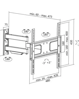 Alternative view of LogiLink TV wall mount VESA 32-55 max. 50kg