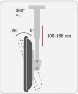 Techly Ceiling mount LCD/LED 37-70cali черен 50kg