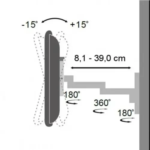 Alternative view of Techly Wall mount LCD / LED 13-30 inch double arm, черен