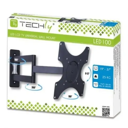 Alternative view of Techly Wall mount for TV LCD/L ED/PDP double arm 19-37 inch черен