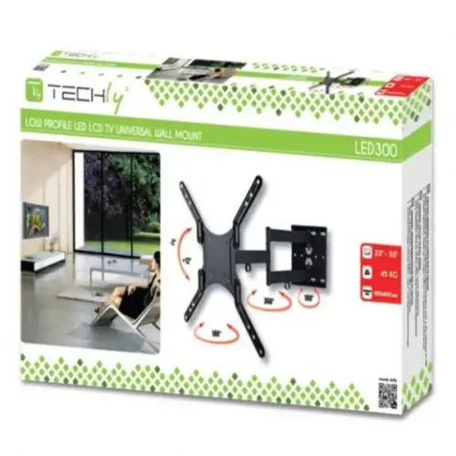 Alternative view of Techly Wall mount LCD/LED 23-55 double arm, 45kg, черен