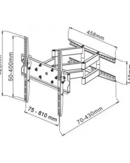 Alternative view of Techly Wall mount for LCD/LED 42-70 inches adjustable, 70 kg, черен