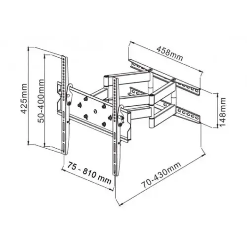Alternative view of Techly Wall mount for LCD/LED 42-70 inches adjustable, 70 kg, черен