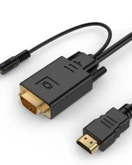 Gembird адаптер HDMI to VGA mini Jack 3m черен